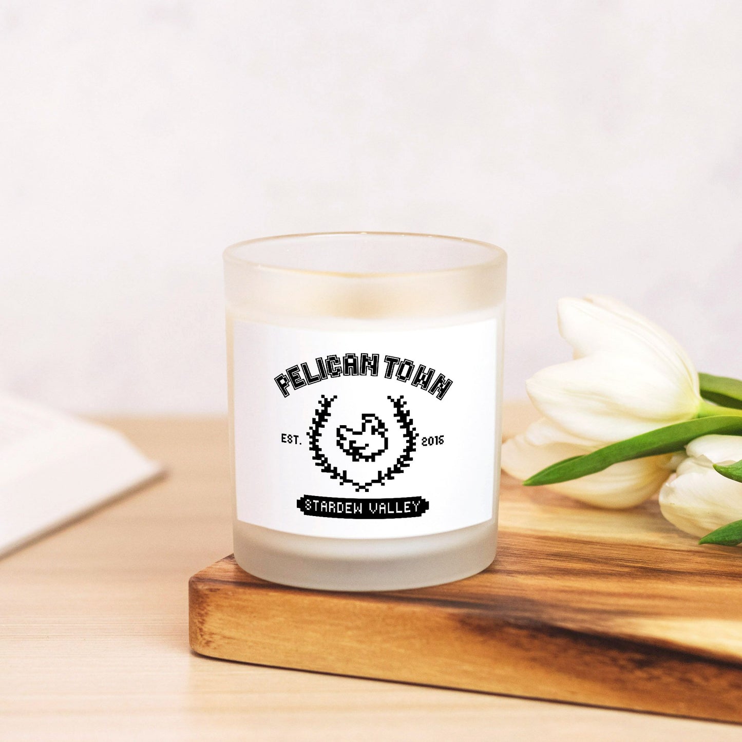 Pelican Town Candle Frosted Glass (Hand Poured 11 oz)