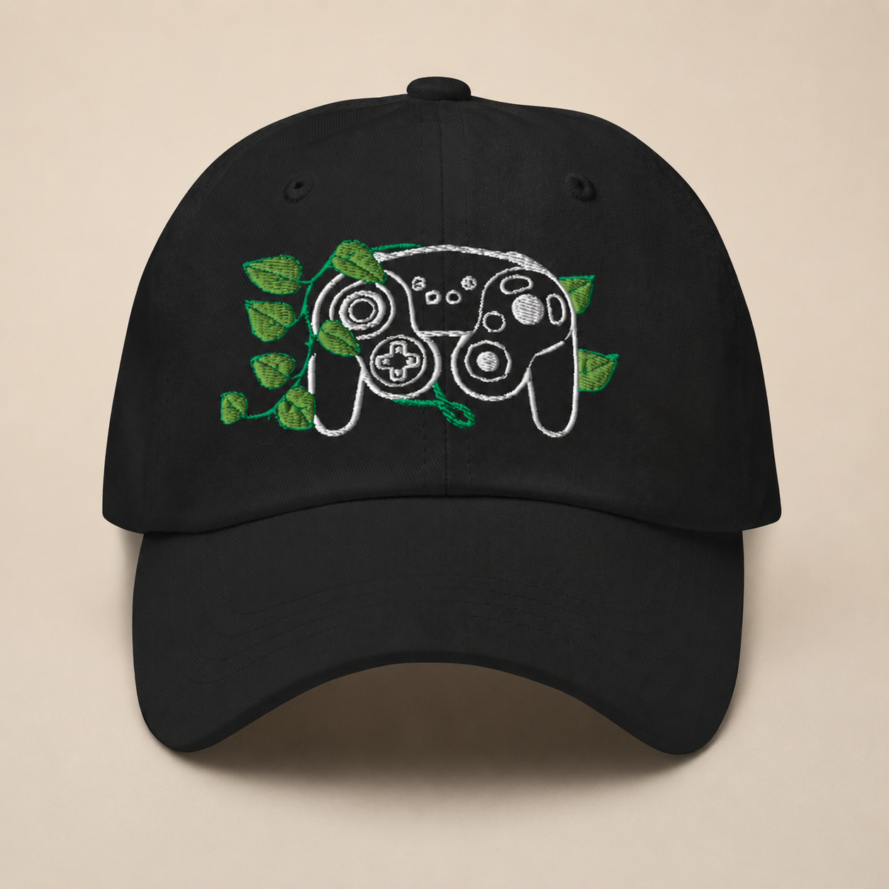 GC Embroidered Game Controller Leaf Dad Hat