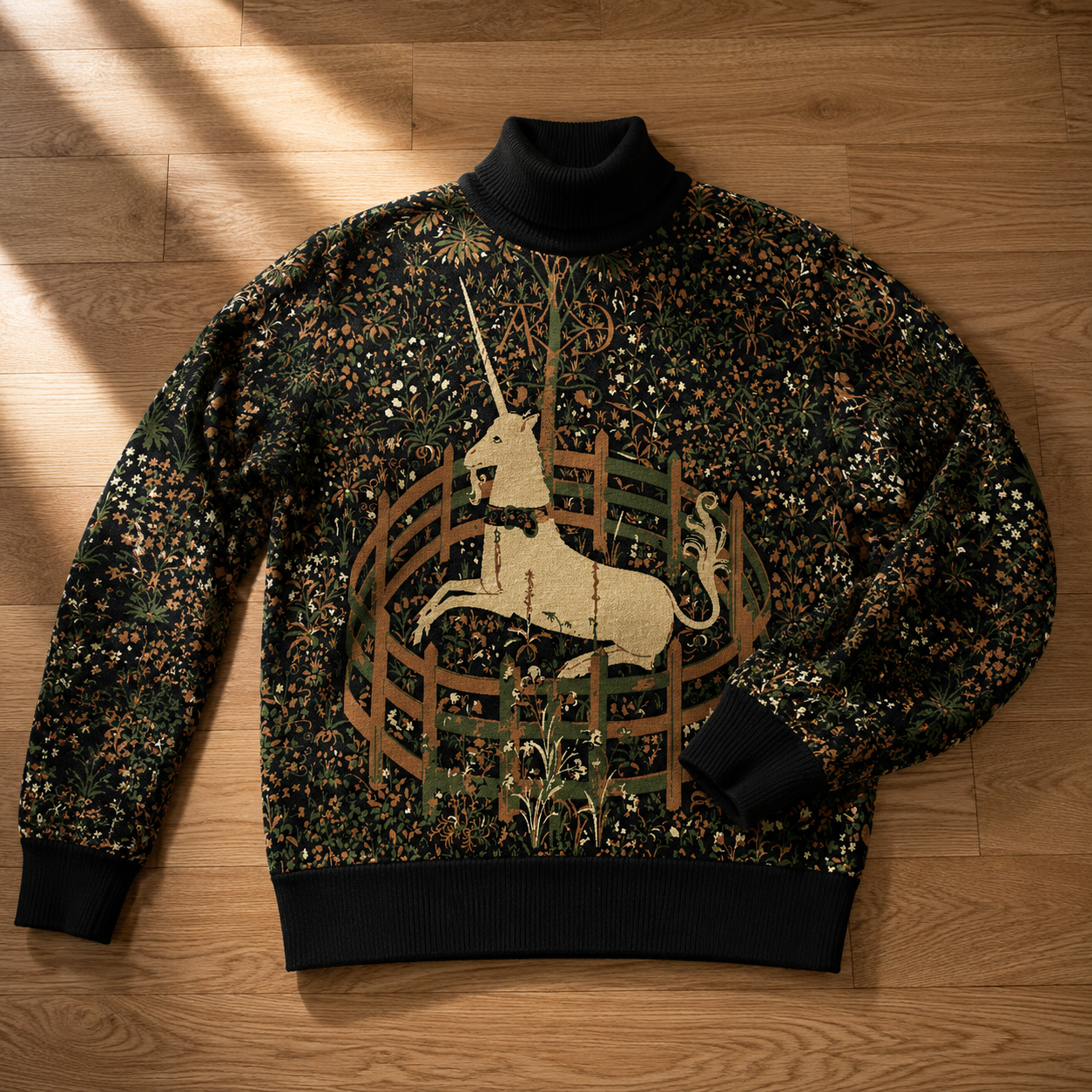 Unicorn Tapestry Turtleneck Sweater