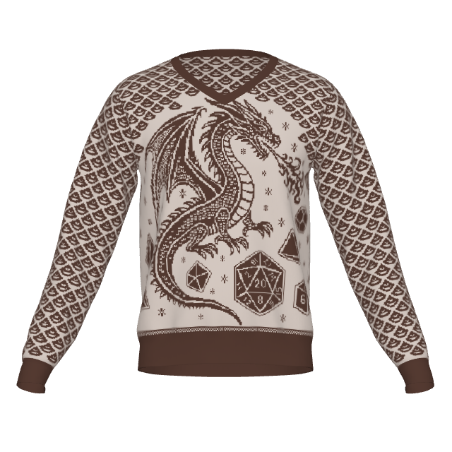Dragon Scales and Dice V Neck Sweater