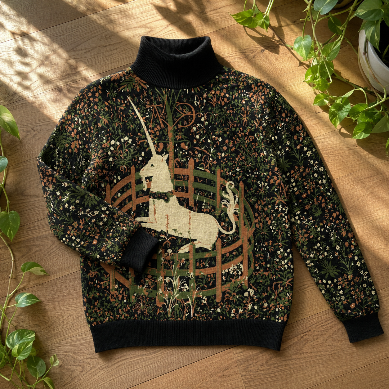Unicorn Tapestry Turtleneck Sweater