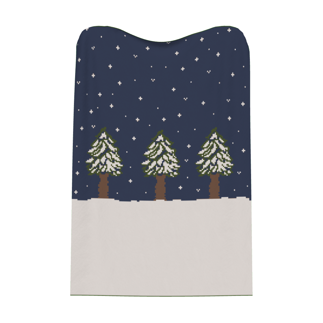 Snowy Pixel Night Knitted Blanket
