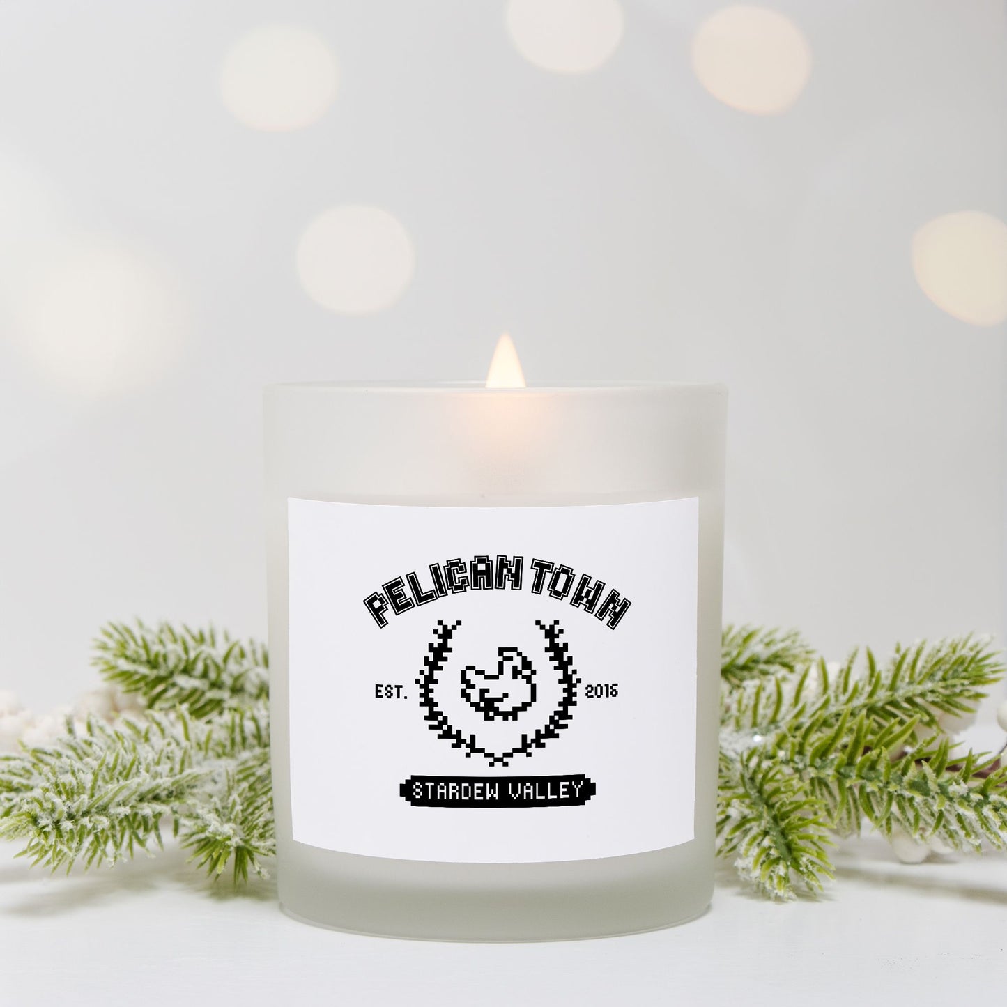 Pelican Town Candle Frosted Glass (Hand Poured 11 oz)