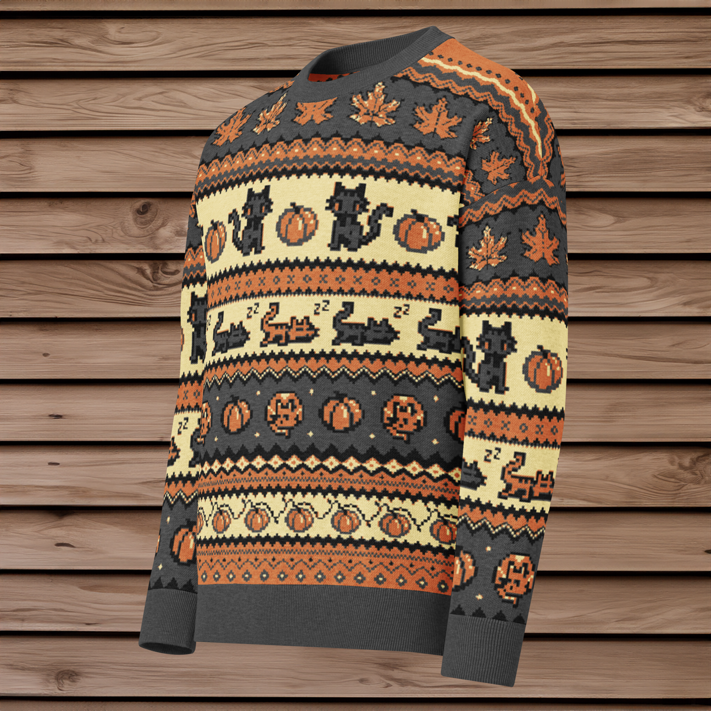 Fall Pixel Kitties Sweater