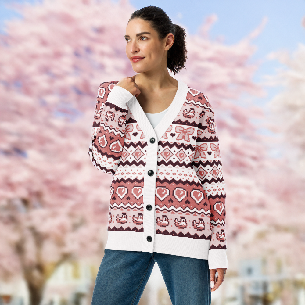 Pixel Chicken Love Cardigan