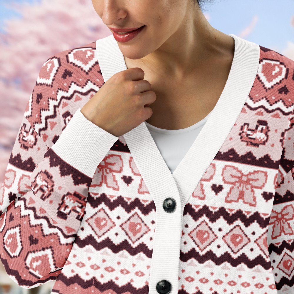 Pixel Chicken Love Cardigan