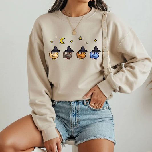 Witchy Pixel Chickens Crewneck