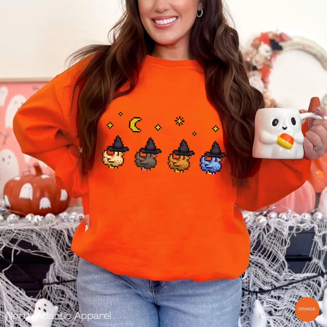 Witchy Pixel Chickens Crewneck