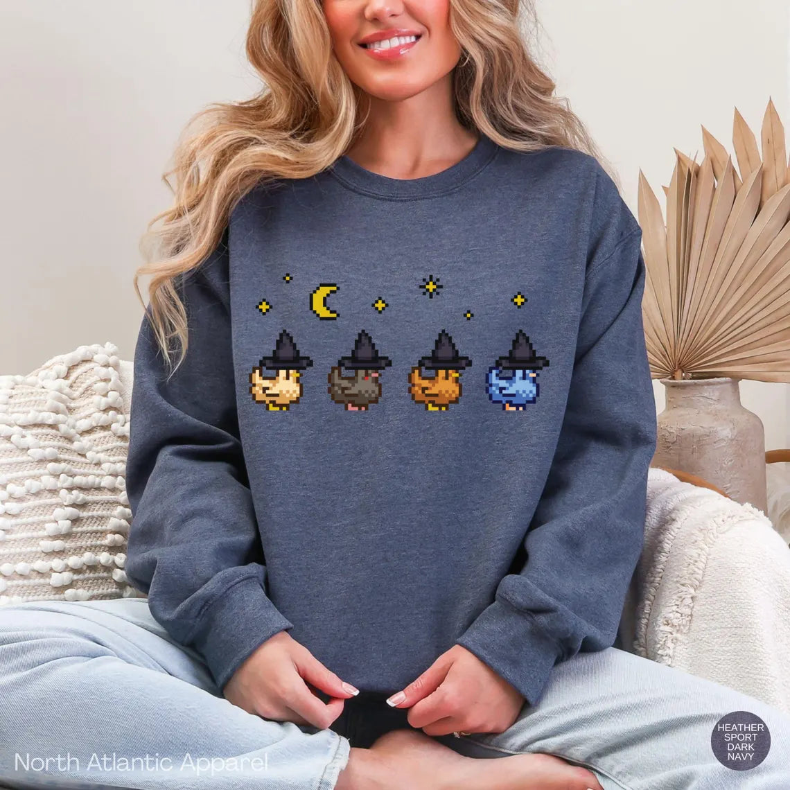 Witchy Pixel Chickens Crewneck