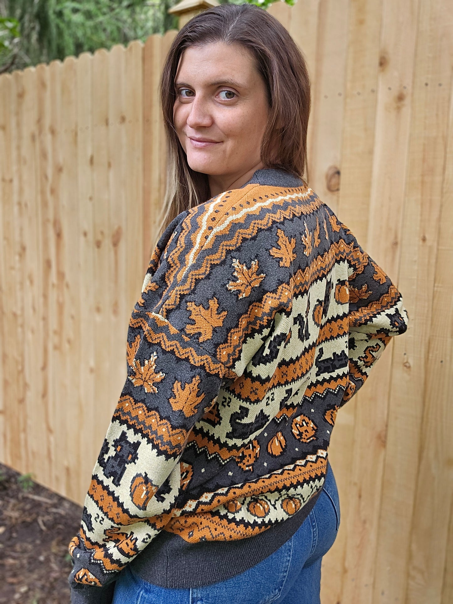 Fall Pixel Kitties Sweater
