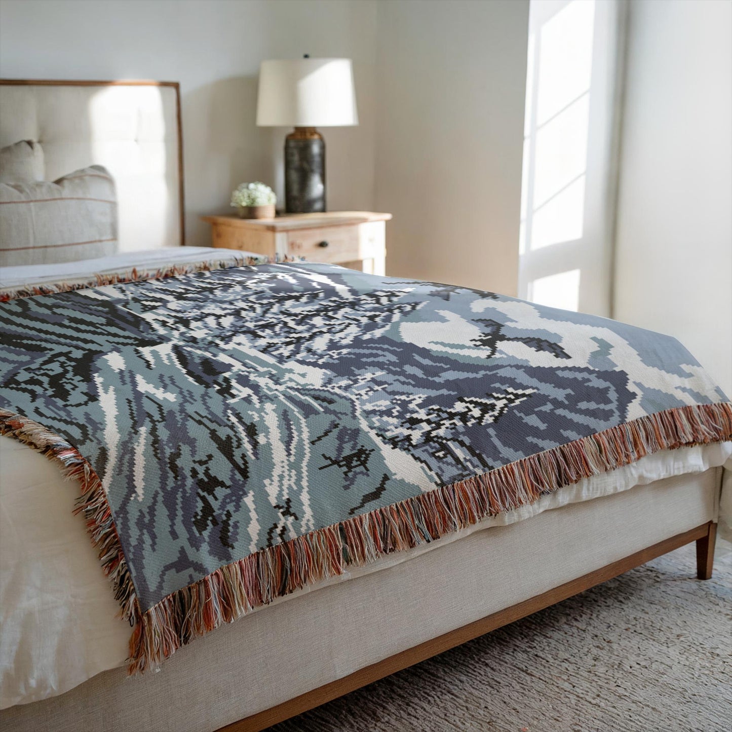 Winter Scene Dragon Woven Throw Blanket