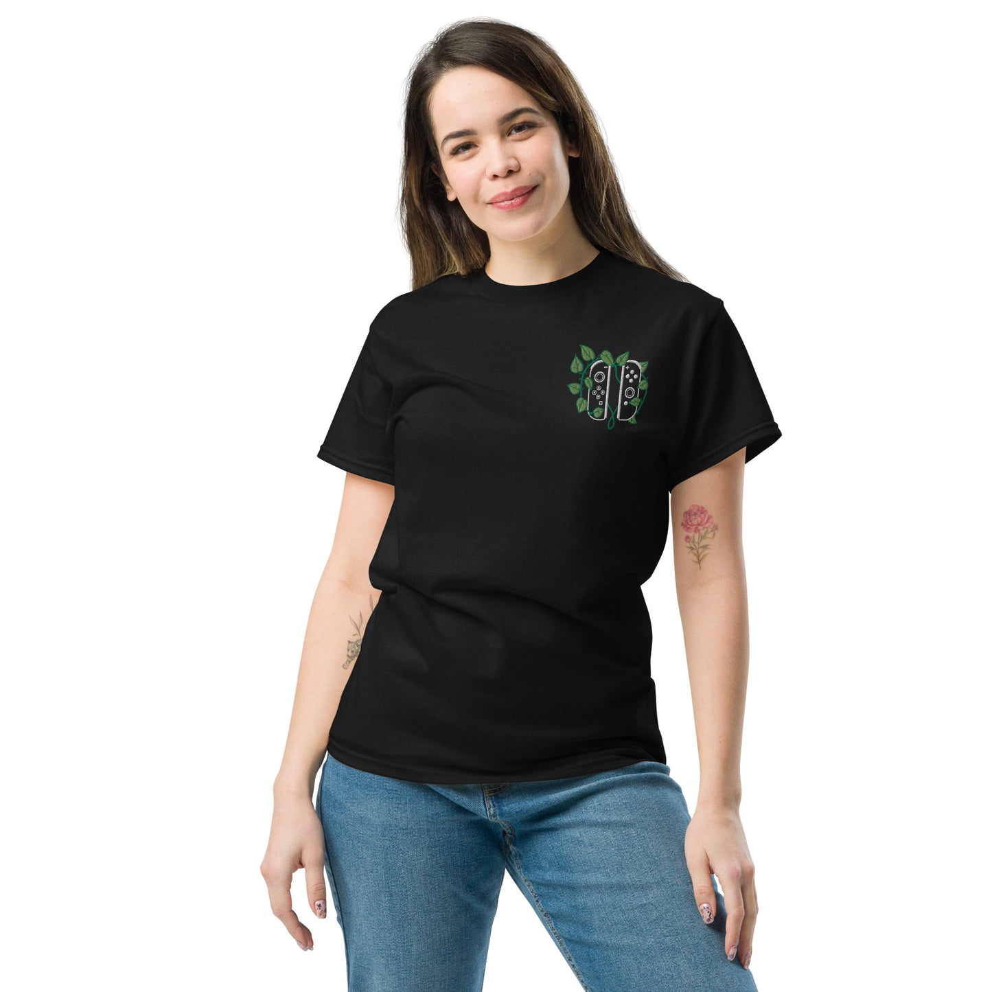 Joy Con Leaf Embroidered Unisex T-Shirt