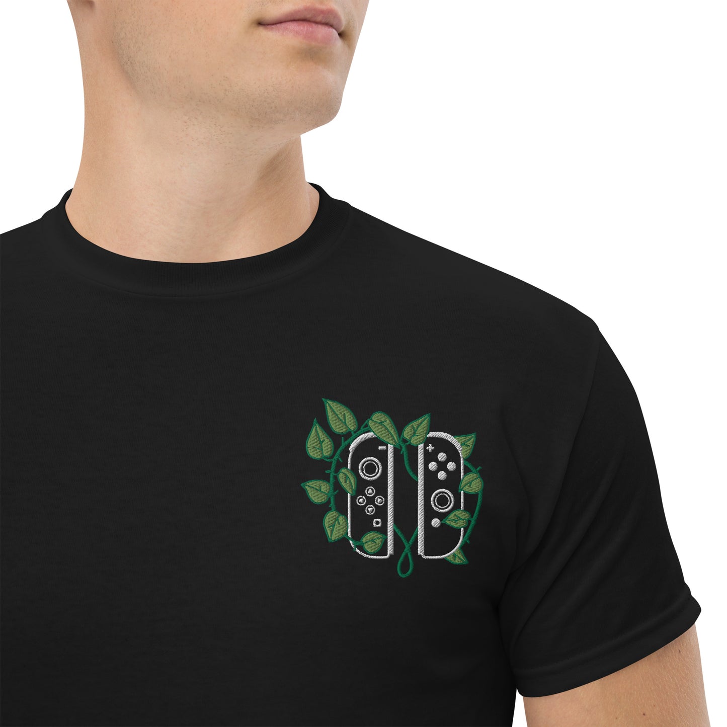 Joy Con Leaf Embroidered Unisex T-Shirt