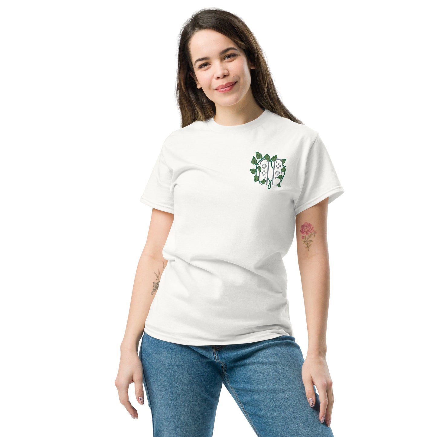 Joy Con Leaf Embroidered Unisex T-Shirt