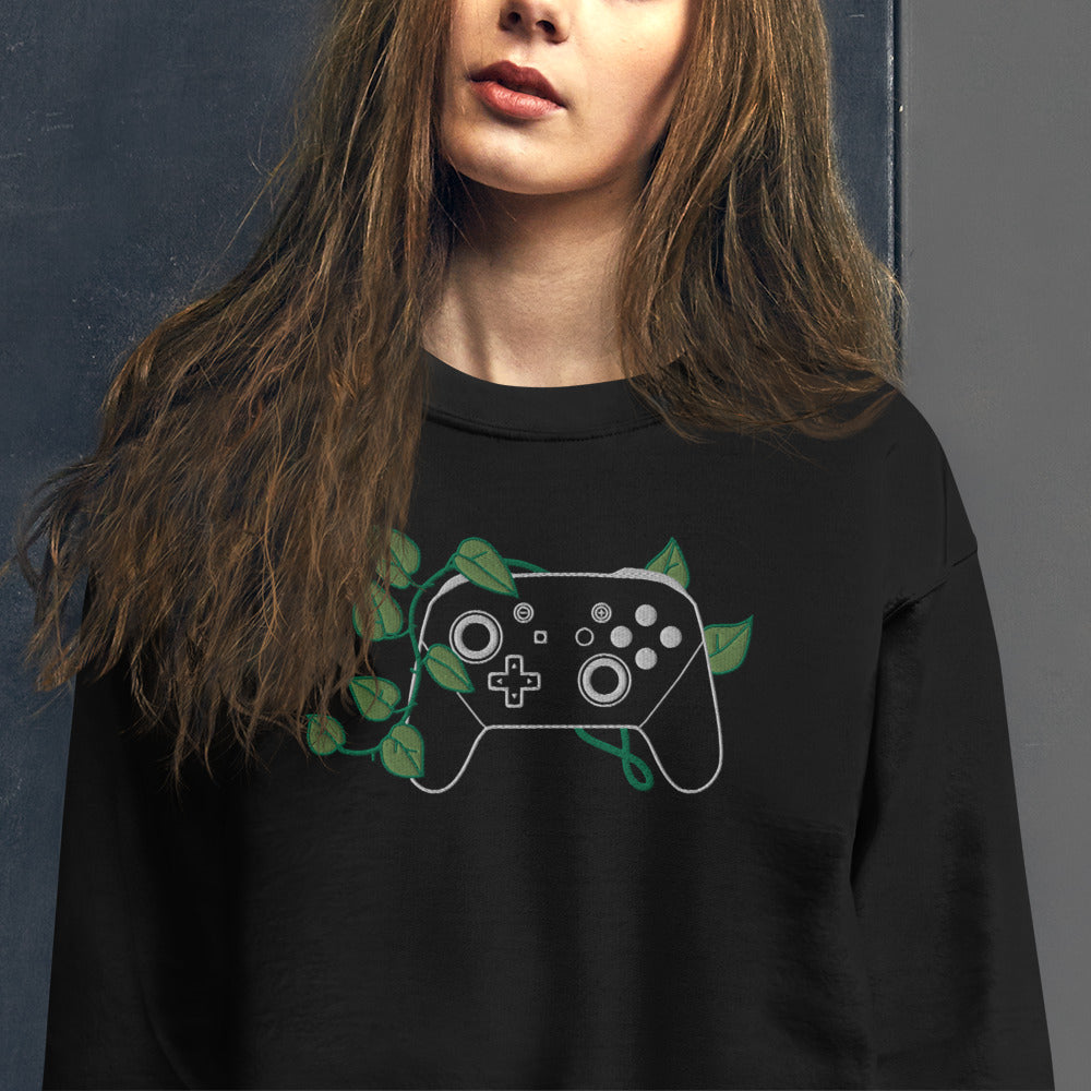 Controller Leaf Embroidered Crewneck Sweatshirt