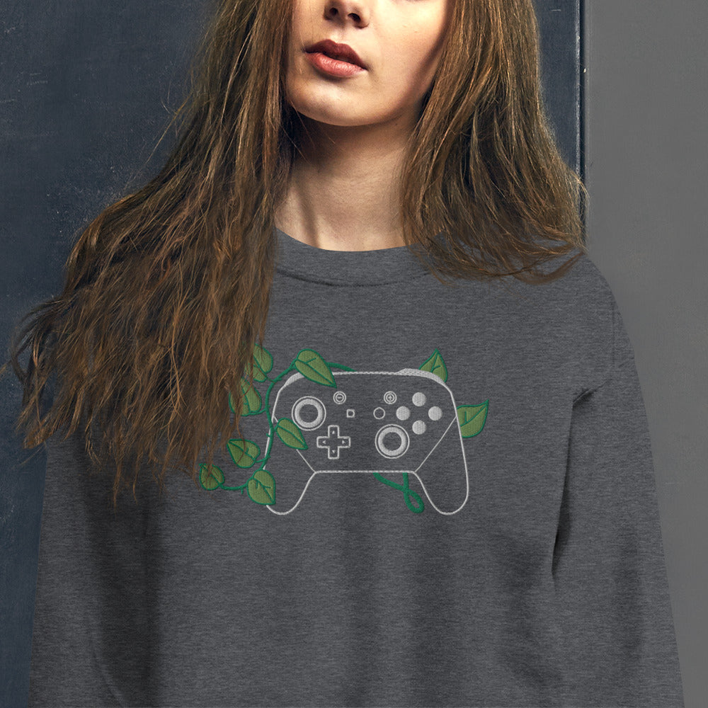 Controller Leaf Embroidered Crewneck Sweatshirt