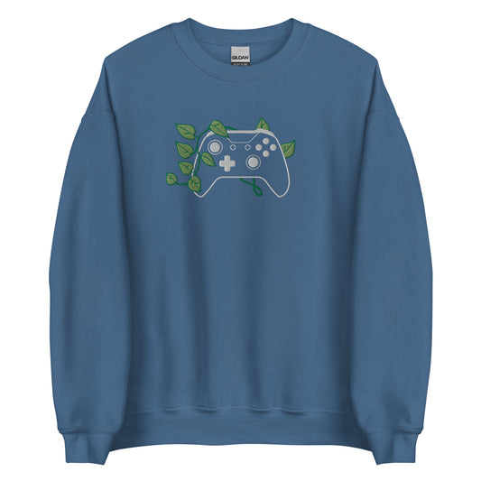 X BOX Embroidered Leaf Crewneck Sweatshirt