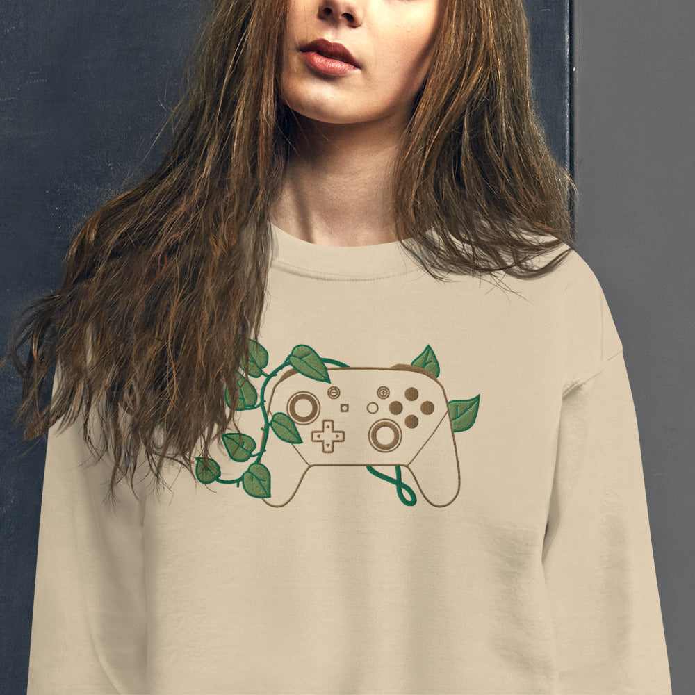 Controller Leaf Embroidered Crewneck Sweatshirt