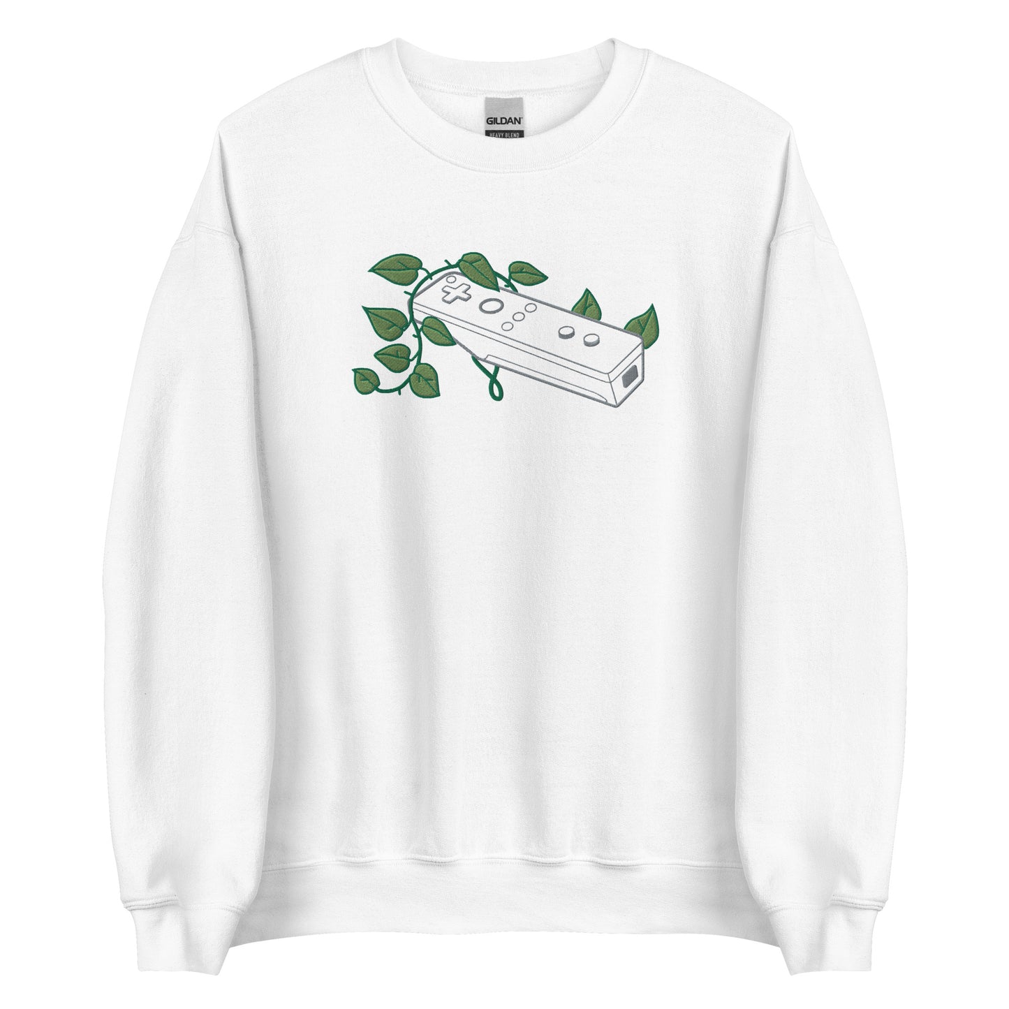 Wii Mote Embroidered Leaf Crewneck Sweatshirt