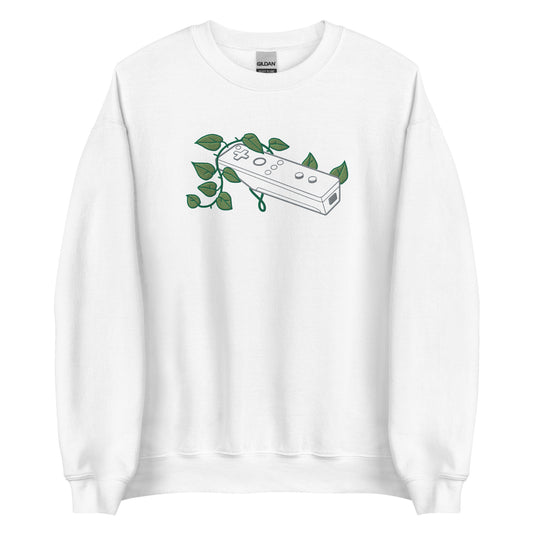 Wii Mote Leaf Embroidered Crewneck Sweatshirt