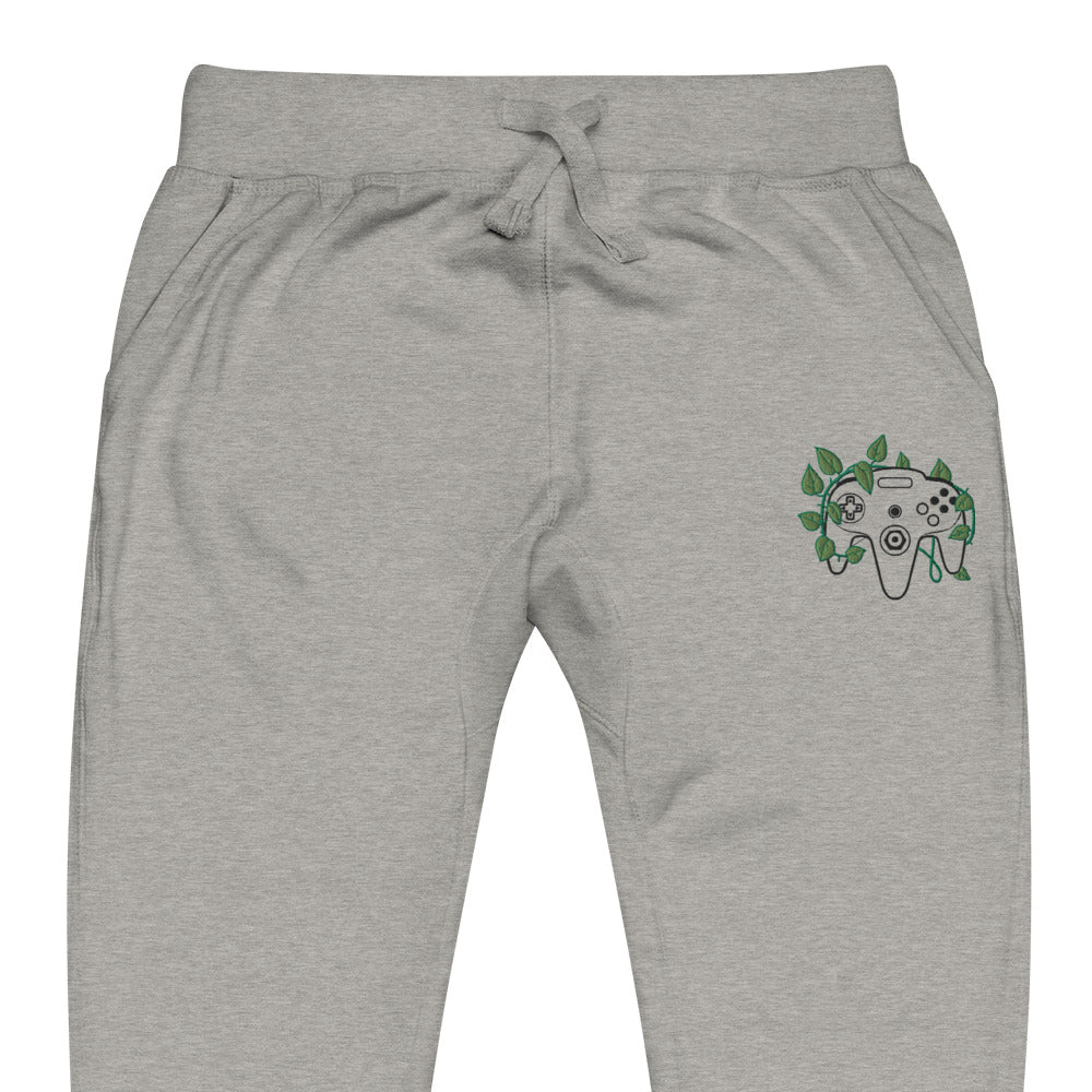 N64 Leaf Embroidered Unisex Fleece Sweatpants