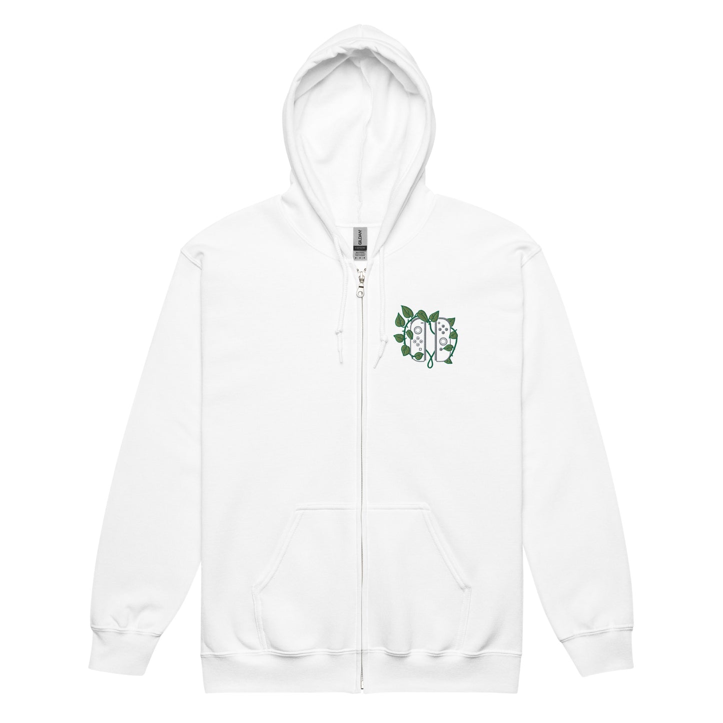 Joy Con Leaf Embroidered Unisex Zip Hoodie