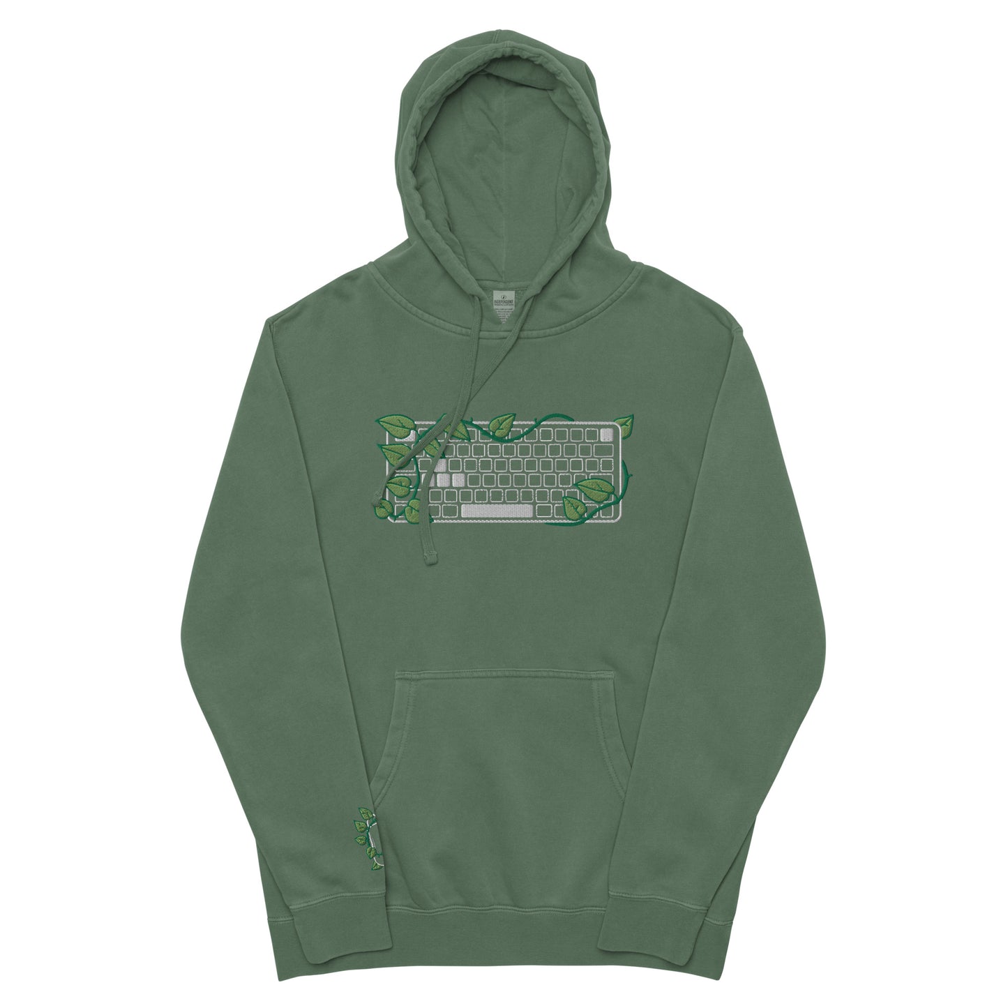 PS5 Leaf Embroidered Vintage Pullover Hoodie