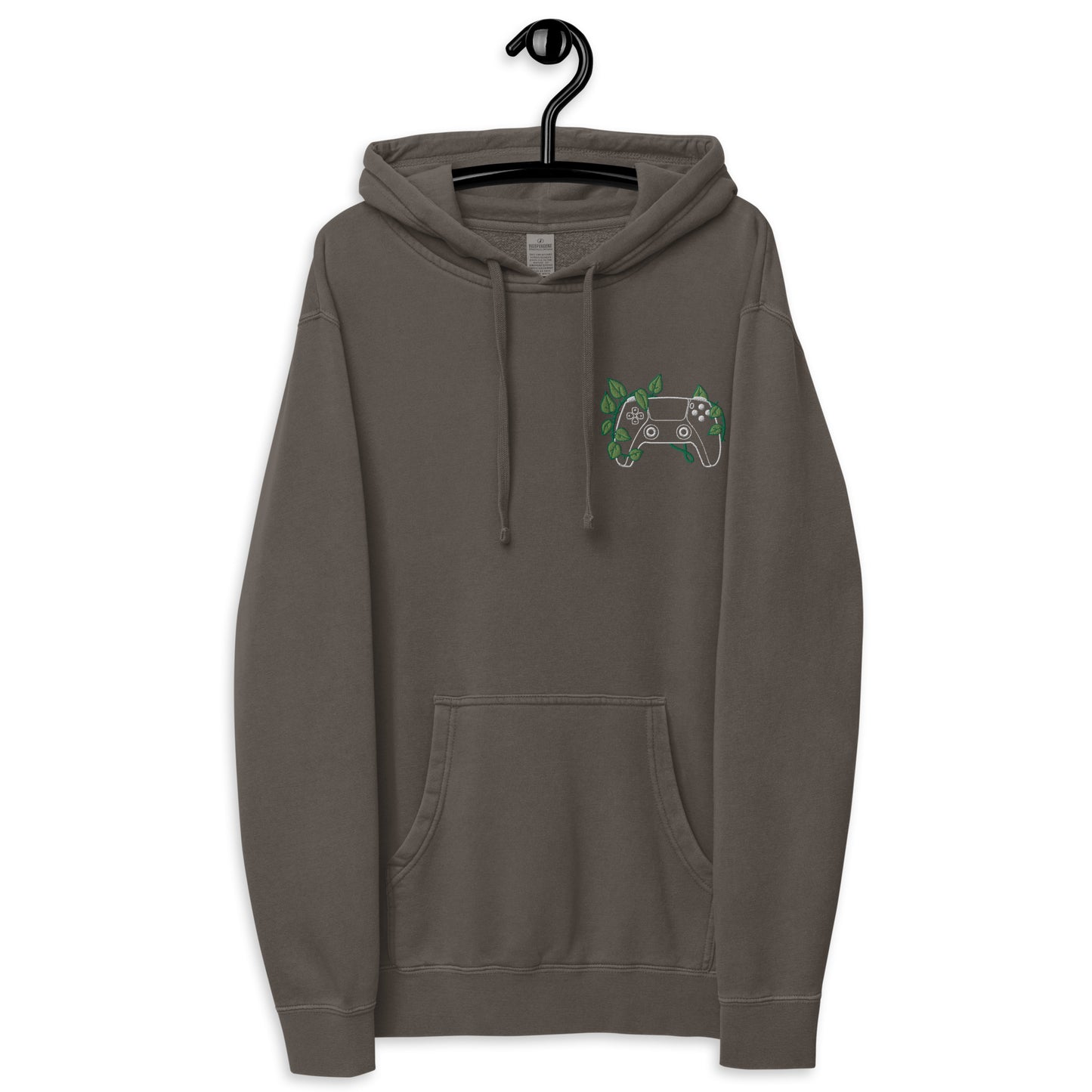 PS5 Leaf Embroidered Vintage Pullover Hoodie