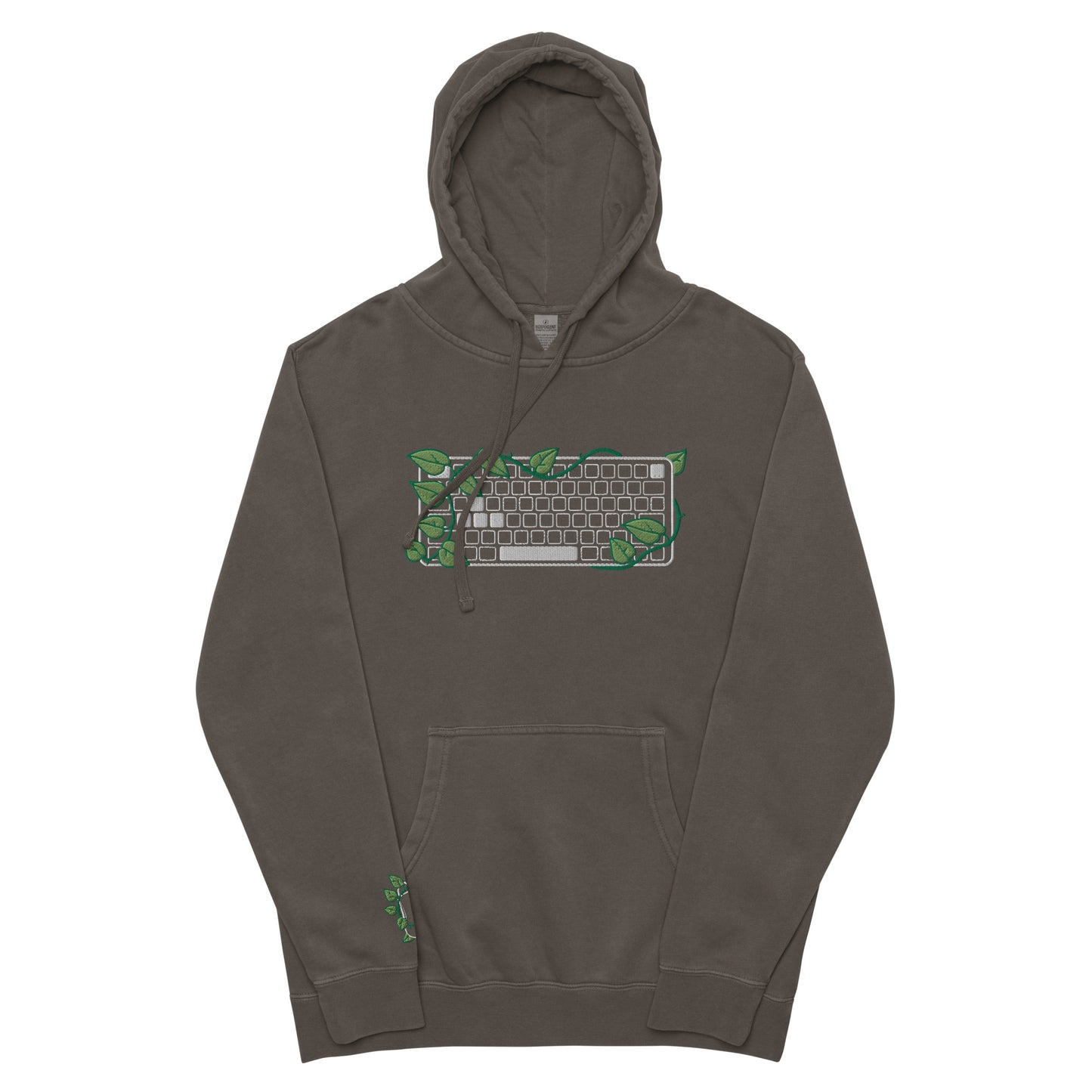 PS5 Leaf Embroidered Vintage Pullover Hoodie