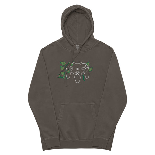 N64 Leaf Embroidered Vintage Pullover Hoodie