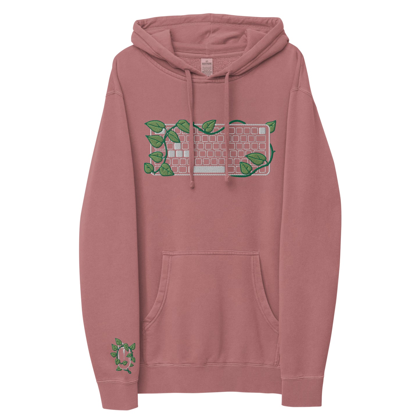 PS5 Leaf Embroidered Vintage Pullover Hoodie