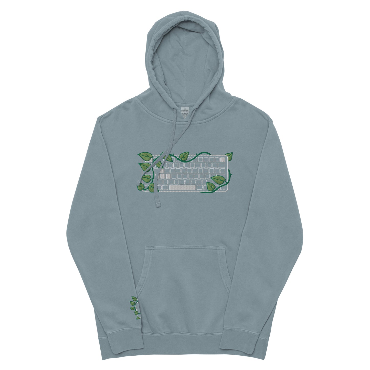 PS5 Leaf Embroidered Vintage Pullover Hoodie