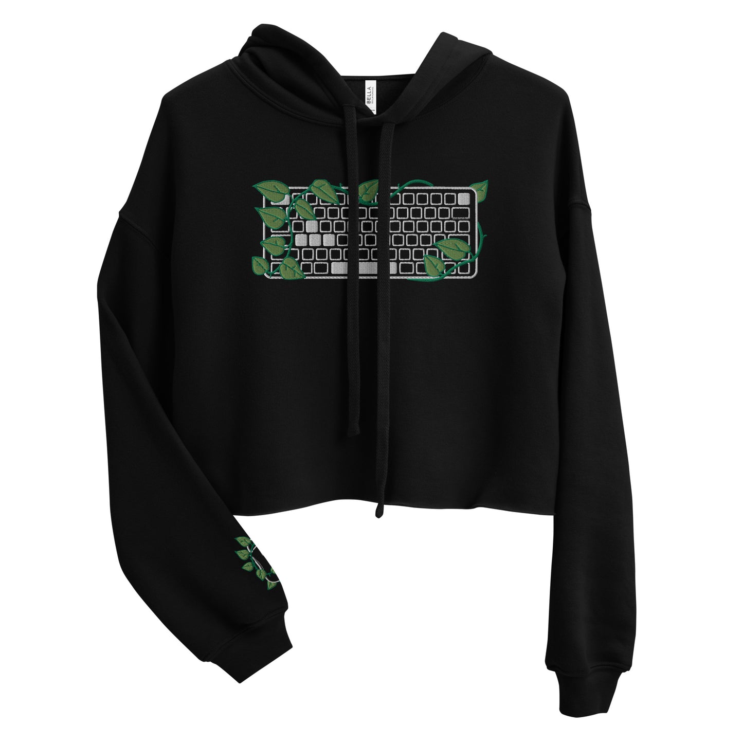 PC Gamer Leaf Embroidered Cropped Hoodie