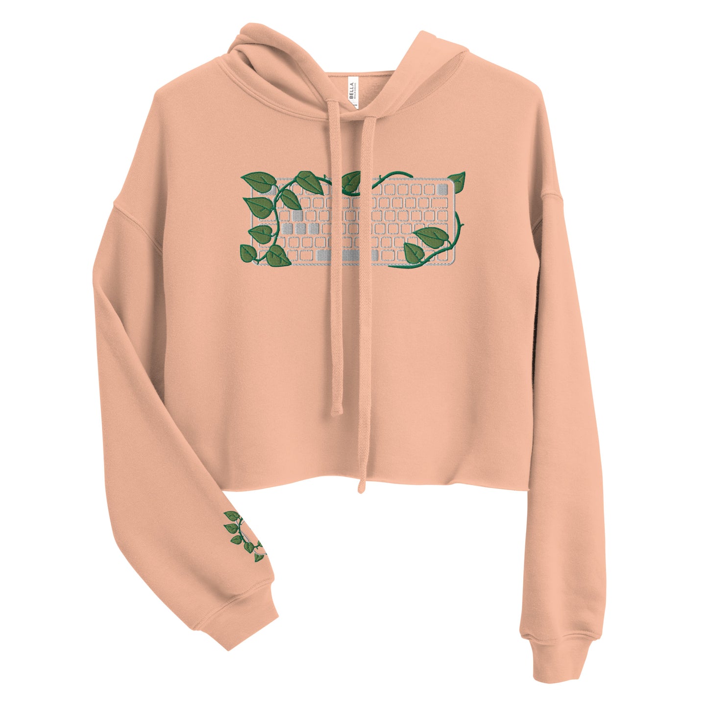 PC Gamer Leaf Embroidered Cropped Hoodie