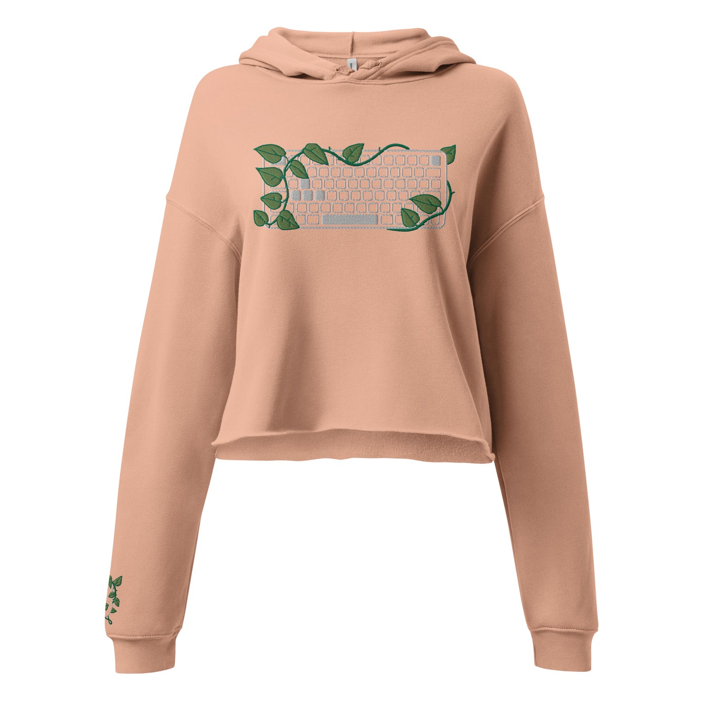 PC Gamer Leaf Embroidered Cropped Hoodie