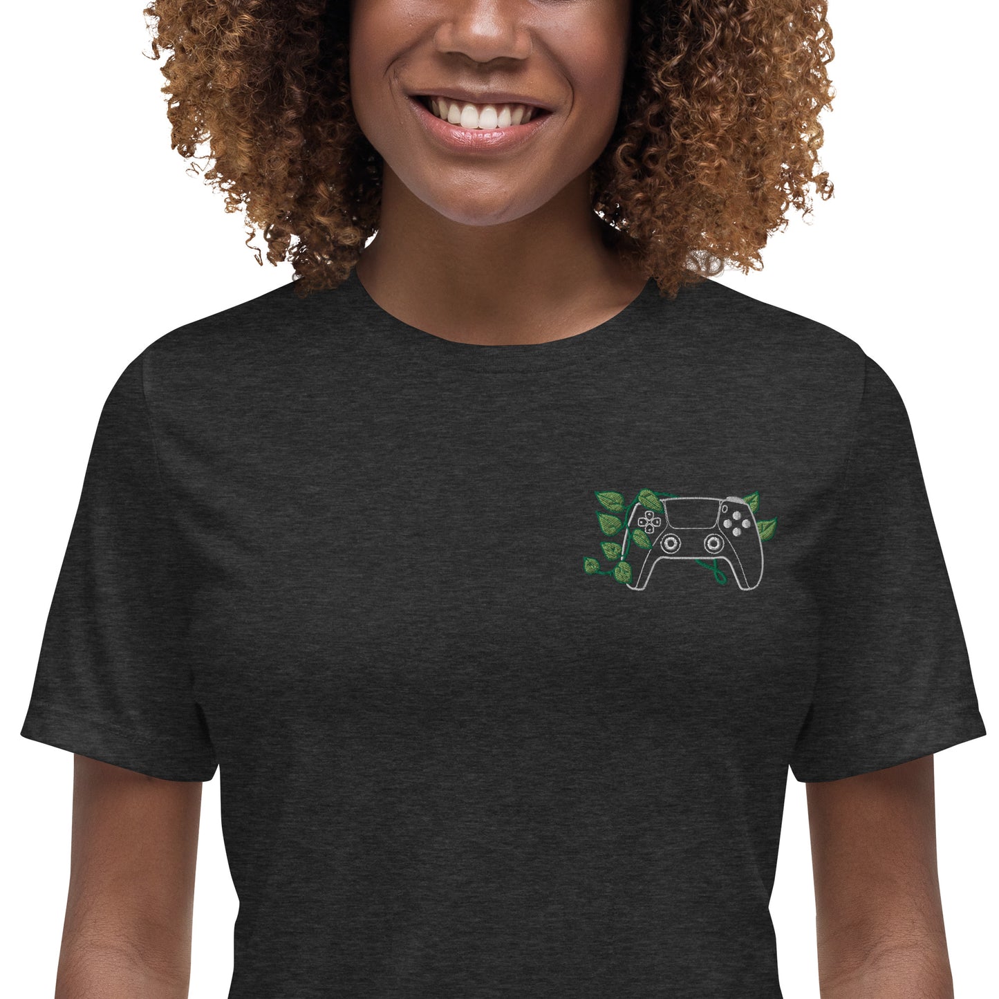 PS5 Leaf Embroidered Women's T-Shirt