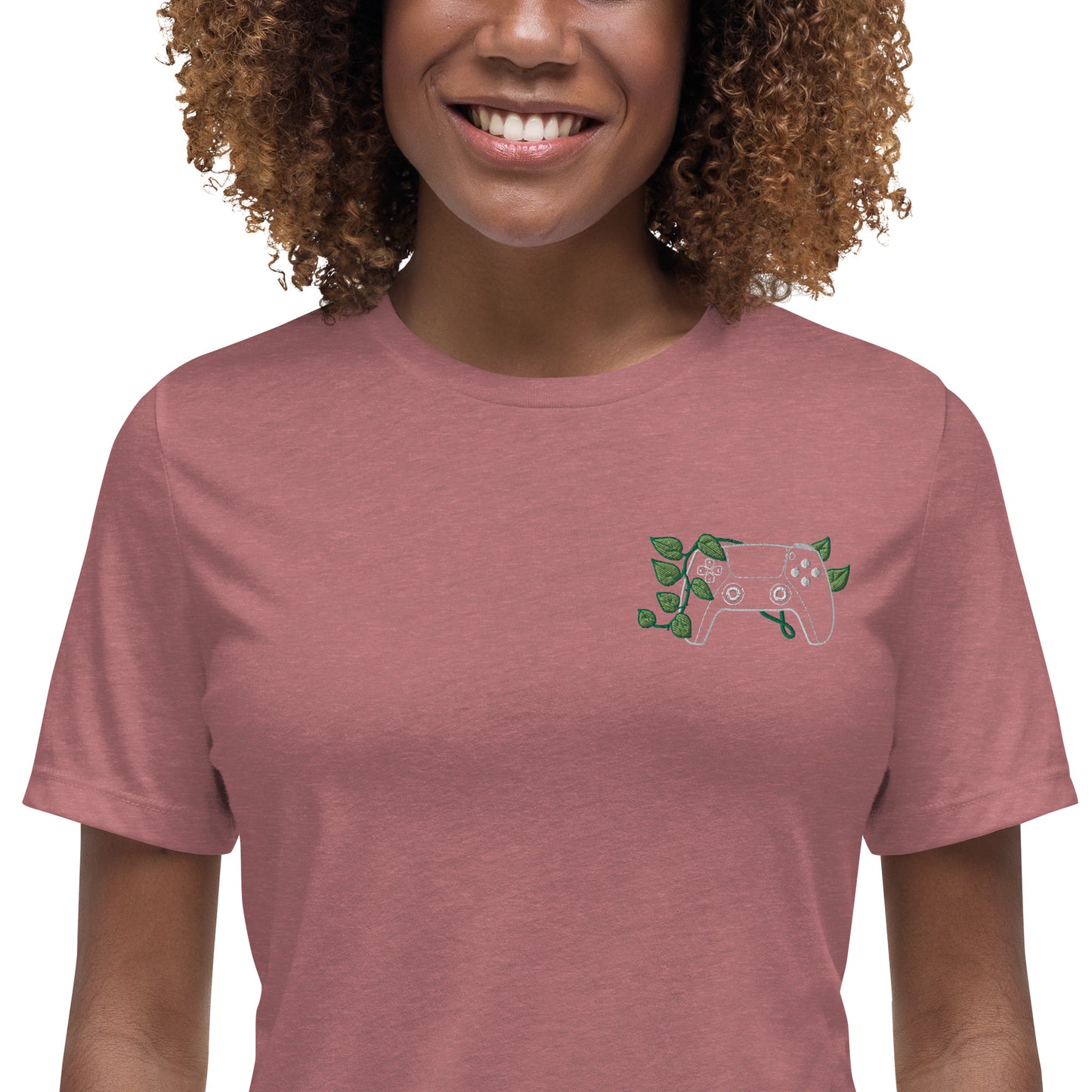 PS5 Leaf Embroidered Women's T-Shirt