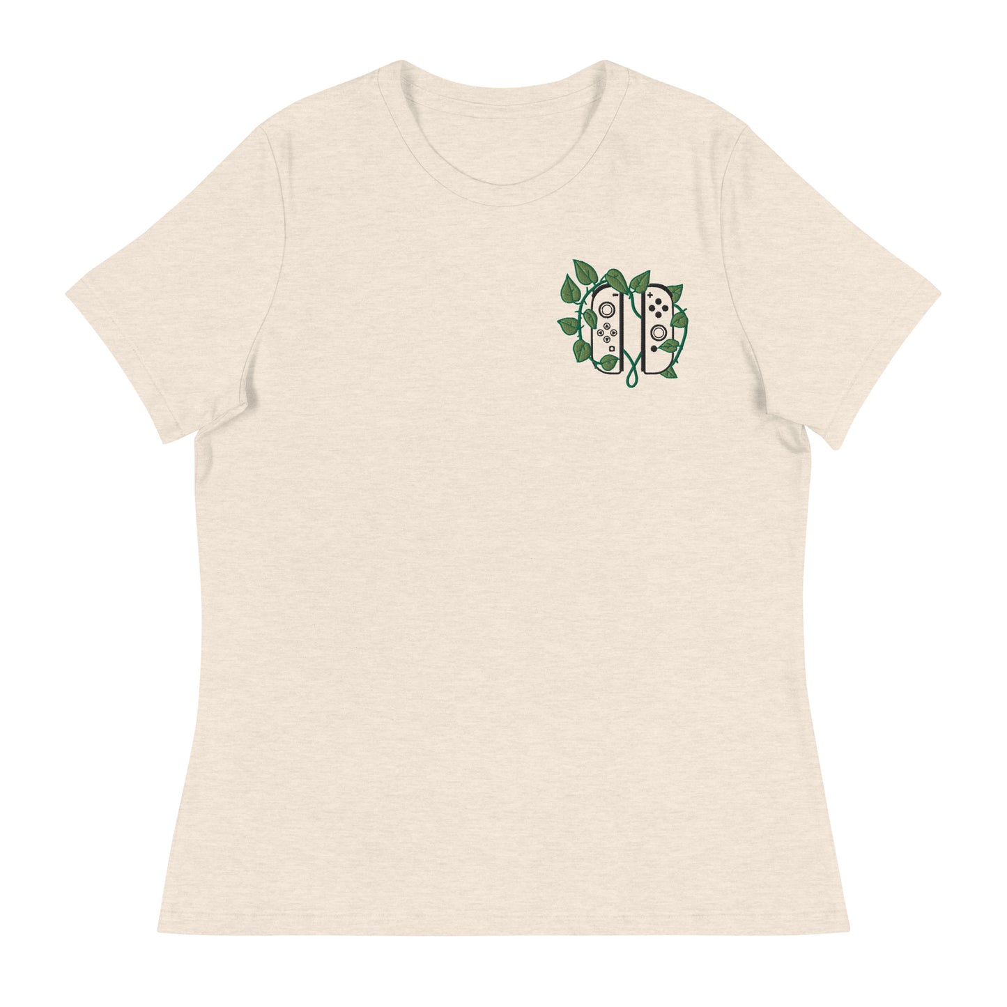 Joy Con Leaf Embroidered Women's T-Shirt