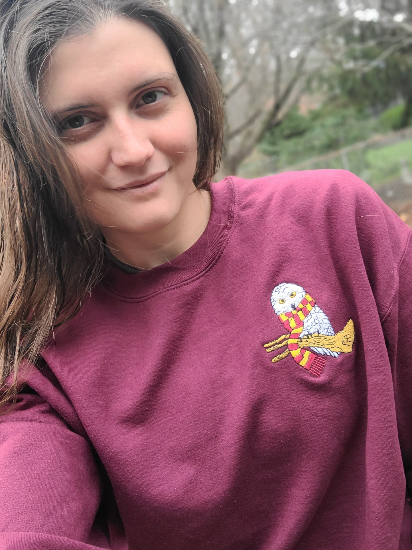 BRAVERY EMBROIDERED OWL SWEATSHIRT