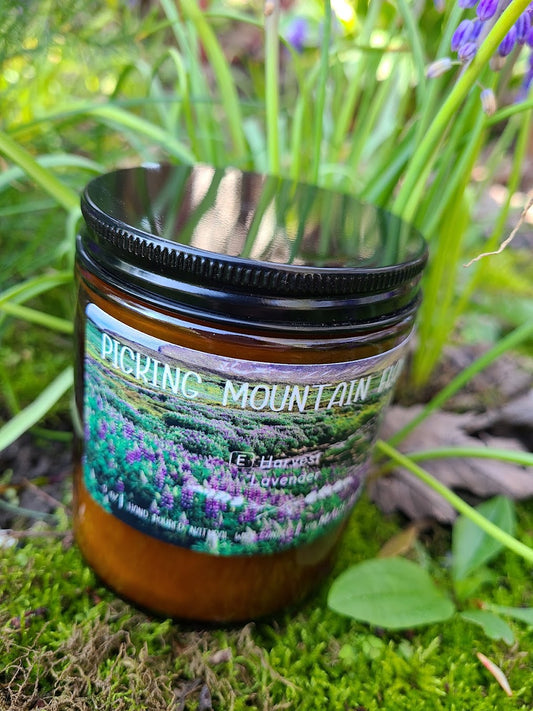 Picking Mountain Flowers | Natural Wax Candle in Amber Jar (9oz)