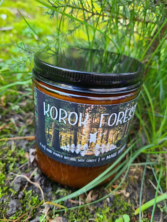 Korok Forest | Natural Wax Candle in Amber Jar (9oz)