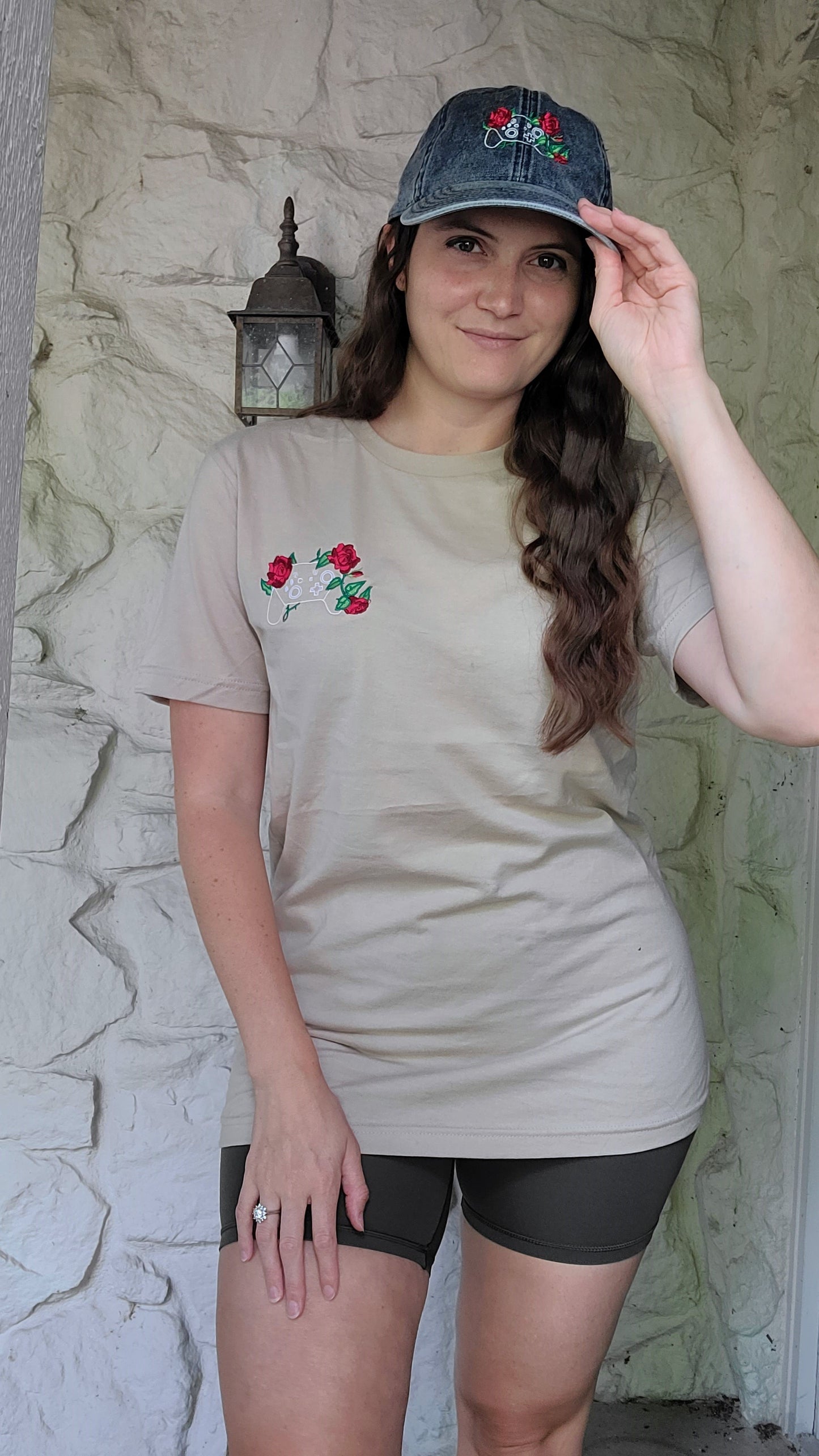 Floral Controller Embroidered Tee