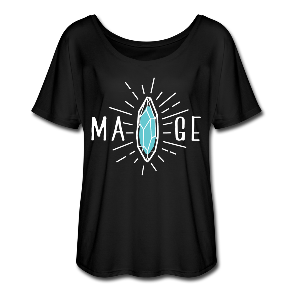 MAGE CRYSTAL Flowy T-Shirt - black