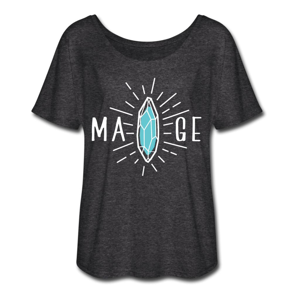 MAGE CRYSTAL Flowy T-Shirt - charcoal gray