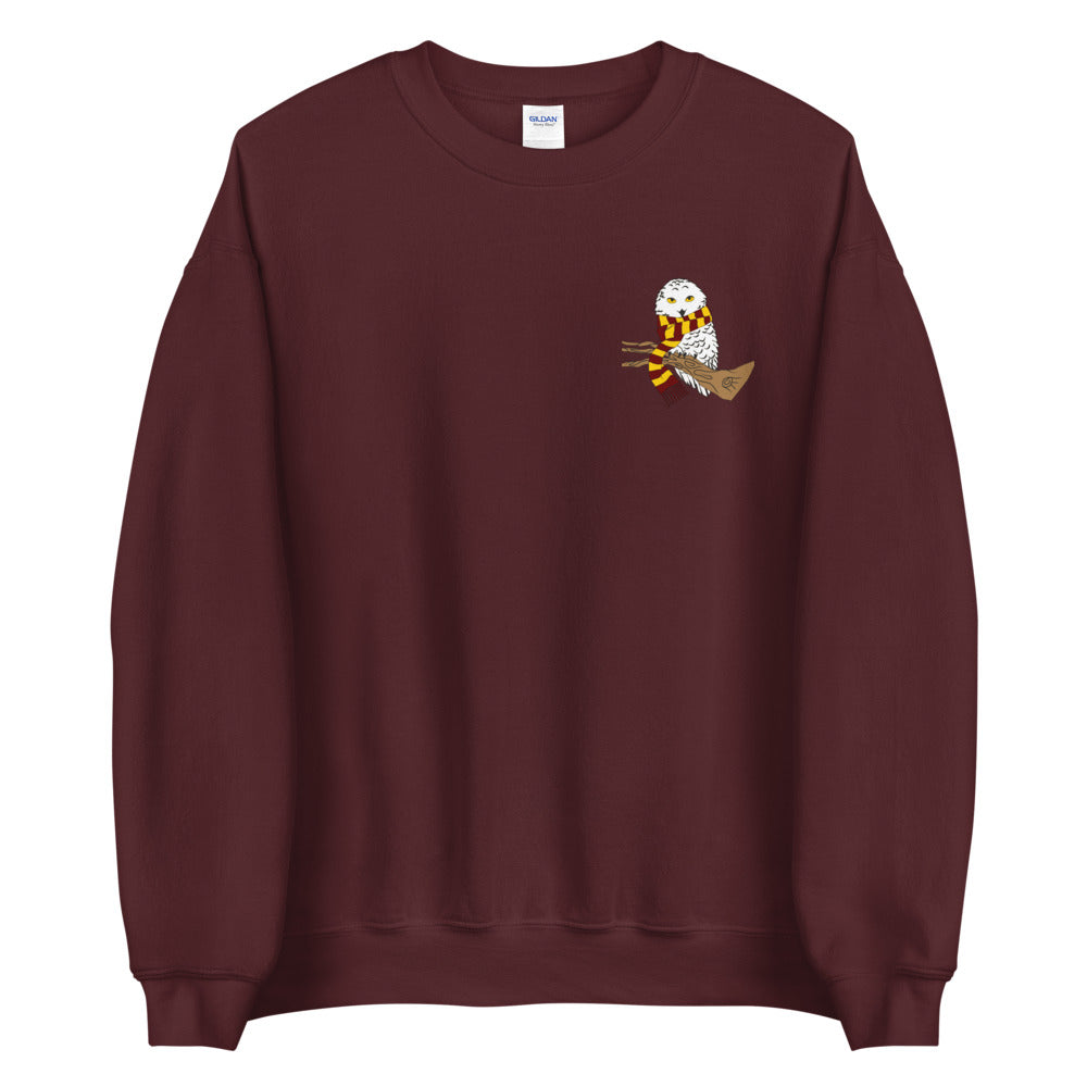 BRAVERY EMBROIDERED OWL SWEATSHIRT