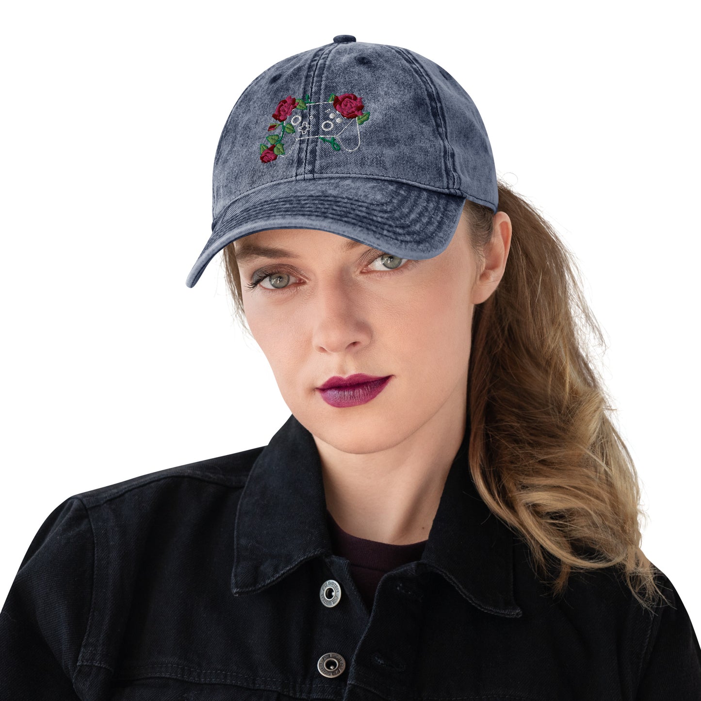 Floral Controller Denim Hat